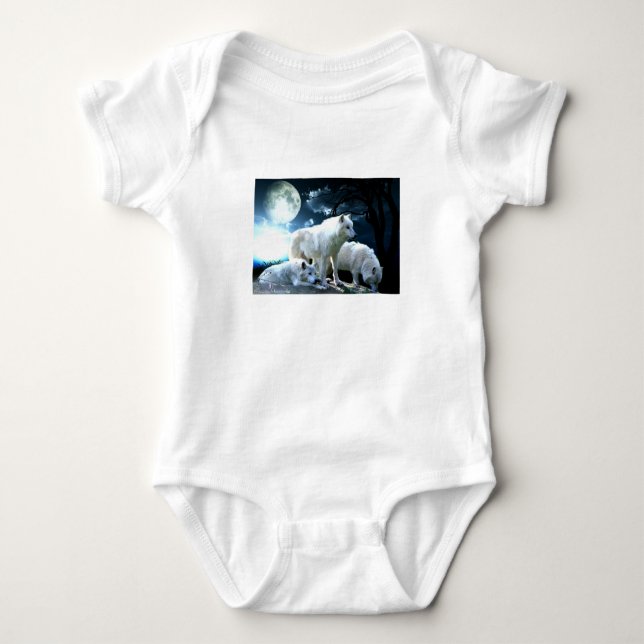 Full Wolf Moon Baby Bodysuit (Front)