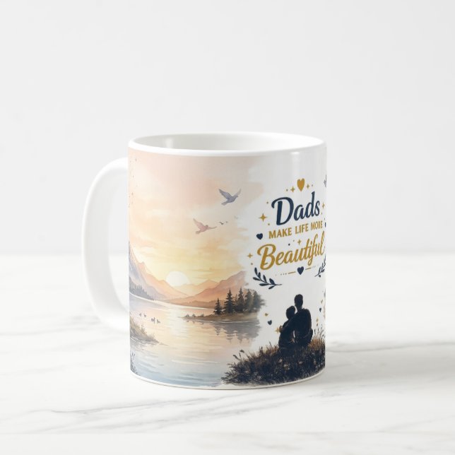 Full Wrap Ceramic Coffee Mug - Father's Day Gift (Front Left)