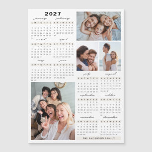 Full Year 2027 Calendar Photo Collage Magnet