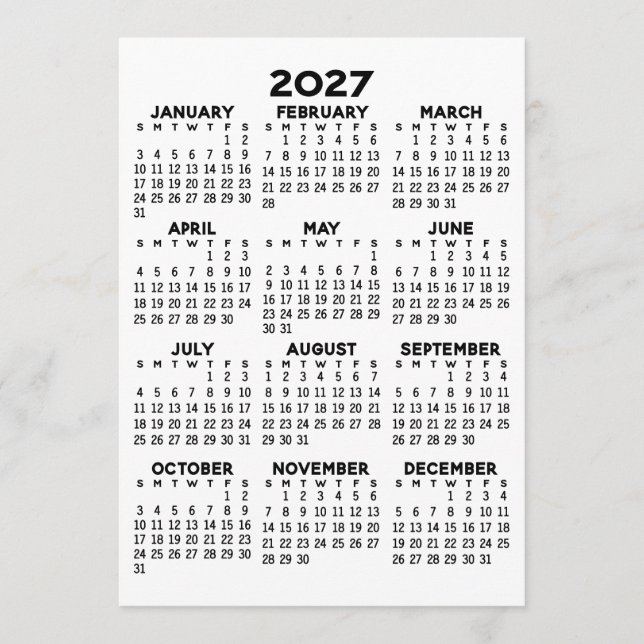 Full Year View 2024 Calendar - Basic Minimal Programme (Front)