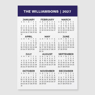 Full Year View 2027 Family Magnetic Calendar