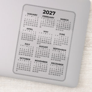 Full Year View 2027 Minimal Calendar Laptop
