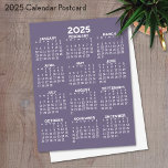 Full Year View Calendar - Basic Minimal  Postcard<br><div class="desc">A basic calendar in black and white. A standard look for your home office or school locker. A simple full year at a glance calendar to use all year long.</div>