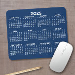 Full Year View Calendar - horizontal Mouse Mat<br><div class="desc">Blue and White - A minimal, basic 12 month calendar with a solid colour background. A standard look for your home office or school locker. The fonts are simple to read, and the colours can be changed. -------- If you open the customise area, it will take to you to an...</div>