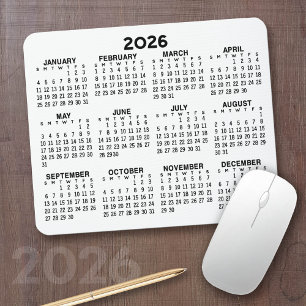 Full Year View Calendar - horizontal Mouse Mat