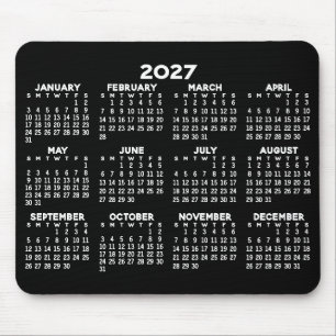 Full Year View Calendar - horizontal Mouse Mat