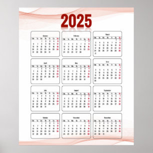 Full yearly  minimal abstract vertical   2025 poster