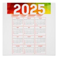 Full Yearly  Minimal Vertical Calendar 2025