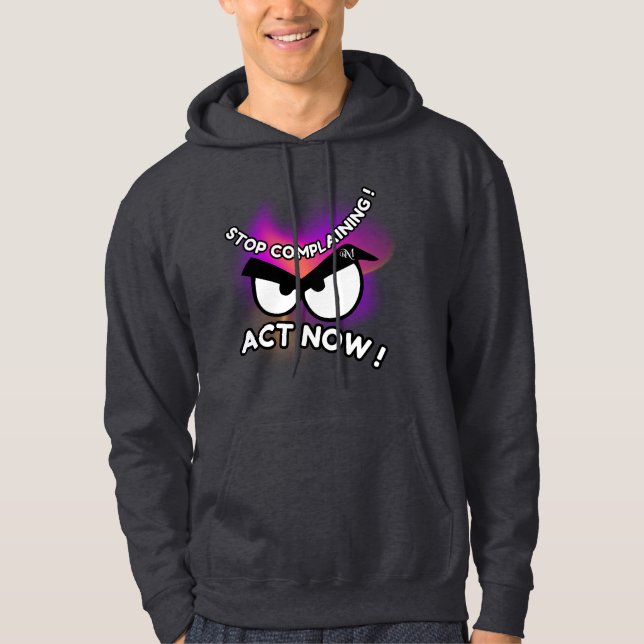 Full-Zip Hoodie : Act Now (dark grey) (Front)
