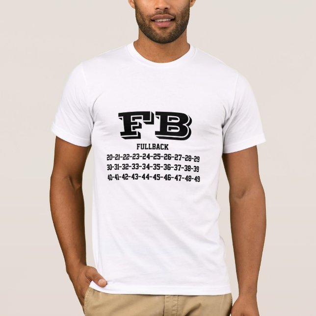 Fullback jersey numbers T-Shirt (Front)