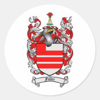 FULLER FAMILY CREST -  FULLER COAT OF ARMS CLASSIC ROUND STICKER