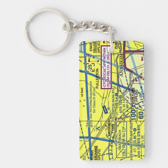 Fullerton Airport chart / taxi diagram Key Ring (Front)