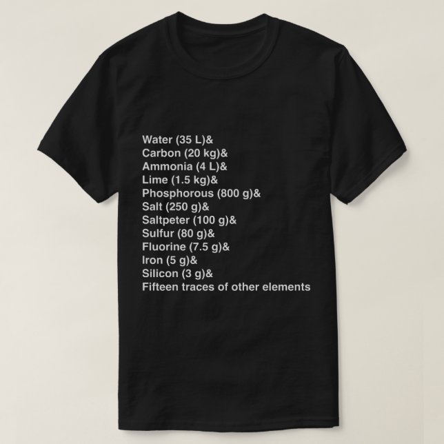 Fullmetal Alchemist- Ingredients For A Human (WHIT T-Shirt (Design Front)