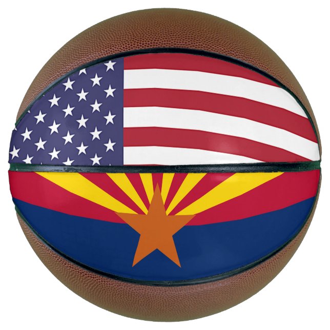 Fullsize Basketball with Flag of Arizona, USA (Front)