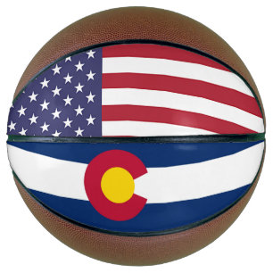 Fullsize Basketball with Flag of Colorado, USA