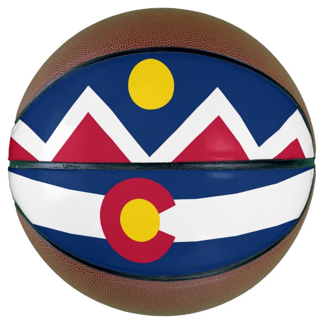 Fullsize Basketball with Flag of Denver City, USA (Front)