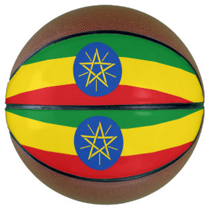 Fullsize Basketball with Flag of Ethiopia