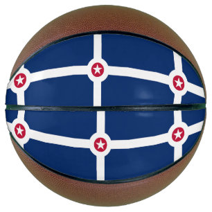 Fullsize Basketball with Flag of Indianapolis, USA