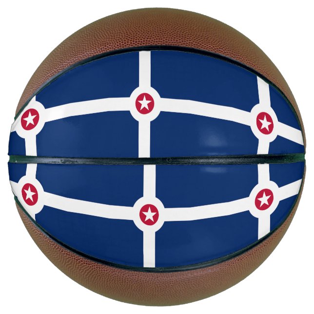 Fullsize Basketball with Flag of Indianapolis, USA (Front)