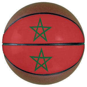 Fullsize Basketball with Flag of Morocco