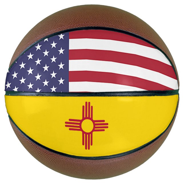 Fullsize Basketball with Flag of New Mexico USA (Front)