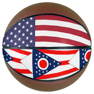 Fullsize Basketball with Flag of Ohio, USA