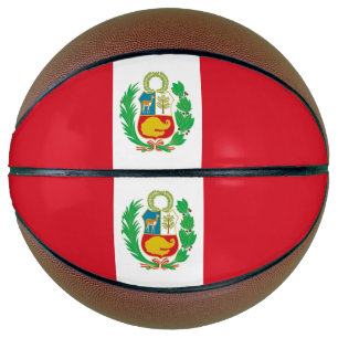 Fullsize Basketball with Flag of Peru