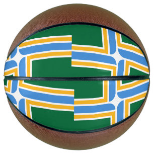 Fullsize Basketball with Flag of Portland, USA