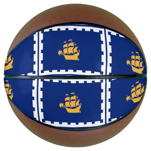 Fullsize Basketball with Flag of Quebec City (Front)