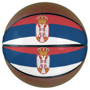 Fullsize Basketball with Flag of Serbia