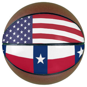 Fullsize Basketball with Flag of Texas