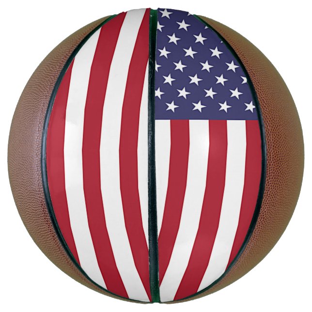Fullsize Basketball with Flag of USA (Vertical)