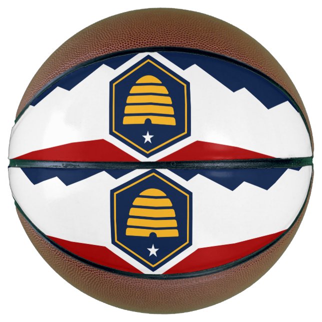 Fullsize Basketball with Flag of Utah, USA (Front)