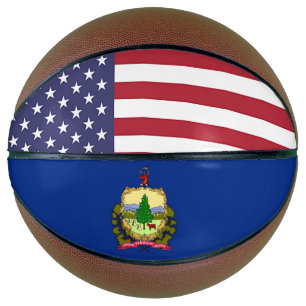 Fullsize Basketball with Flag of Vermont
