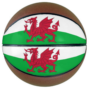 Fullsize Basketball with Flag of Wales, UK