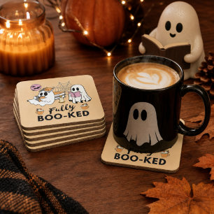 Fully Booked Bookish Halloween Ghosts Coaster
