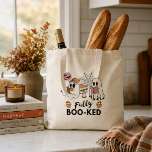 Fully Booked Bookish Halloween Ghosts Tote Bag