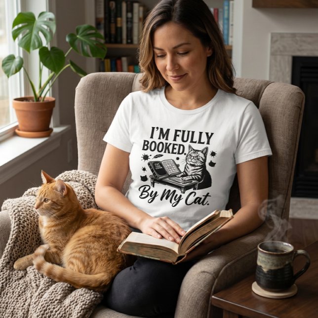 Fully Booked Cat T-Shirt (Creator Uploaded)