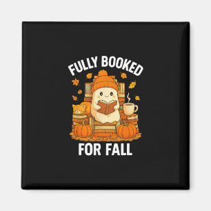 Fully Booked For Fall Books Pumpkin Autumn Thanksg Magnet