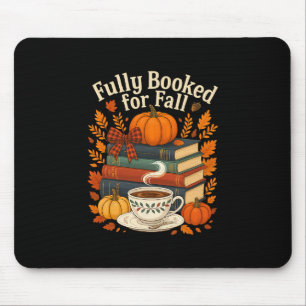 Fully Booked For Fall Books Pumpkin Autumn Thanksg Mouse Mat