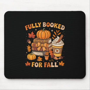 Fully Booked For Fall Books Pumpkin Autumn Thanksg Mouse Mat