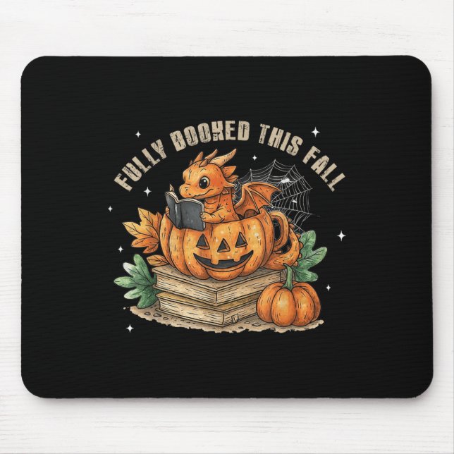 Fully Booked This Fall Bookworm Dragon Autumn Read Mouse Mat (Front)