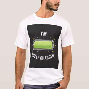 Fully Charged Battery Engineer Power Gift T-Shirt
