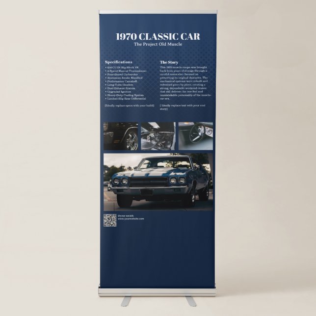 Fully Custom Car Show Display Retractable Banner (Front)