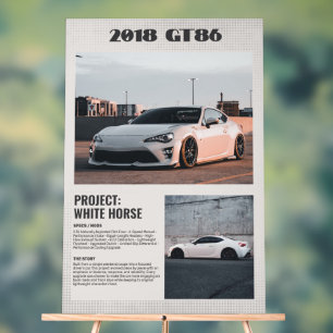 Fully Custom Car spec board Magazine style Acrylic Sign