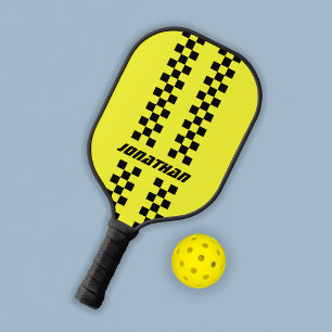Fully Custom Colors Double Checkered Stripes Pickleball Paddle