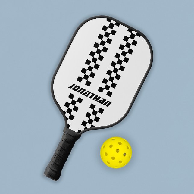 Fully Custom Colours Double Chequered Stripes Pickleball Paddle (Creator Uploaded)