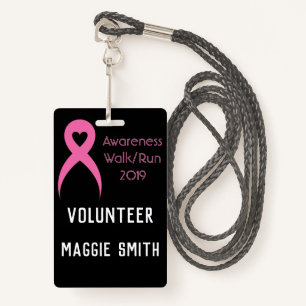 Fully Customisable Breast Cancer badge ID Badge