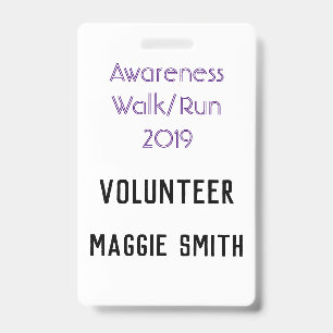 Fully Customisable Cancer Ribbons badge ID Badge