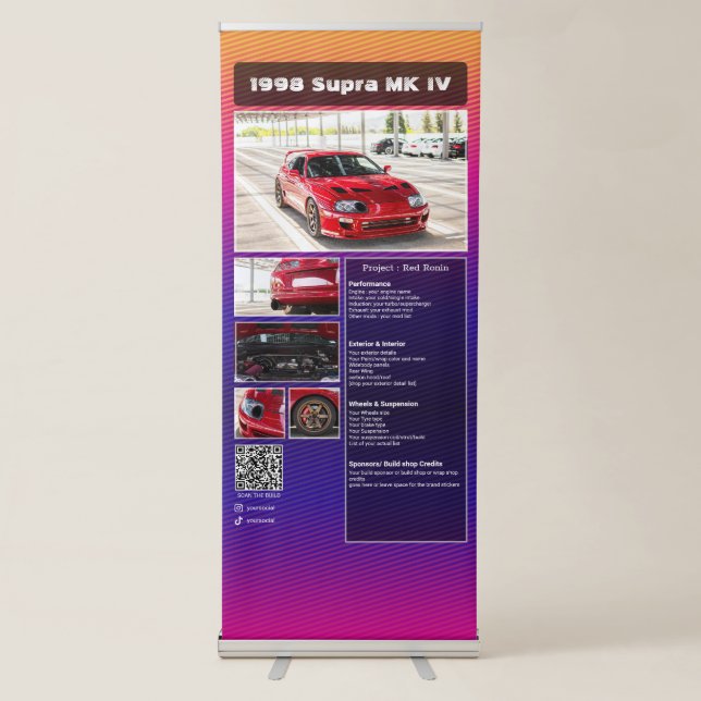 Fully customisable Car Show Spec Retractable Banner (Front)